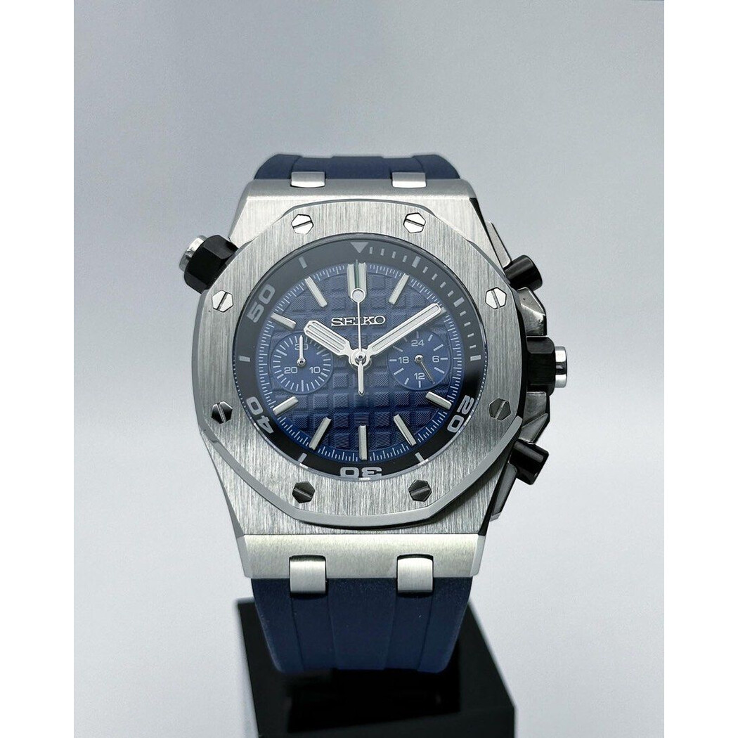 Custom Seiko Mod • Quartz Chronograph Blue AP ROO • 46mm